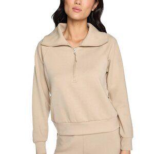 Kyodan Quarter Zip Pullover Sweatshirt – Women’s Size Small – Beige High Collar